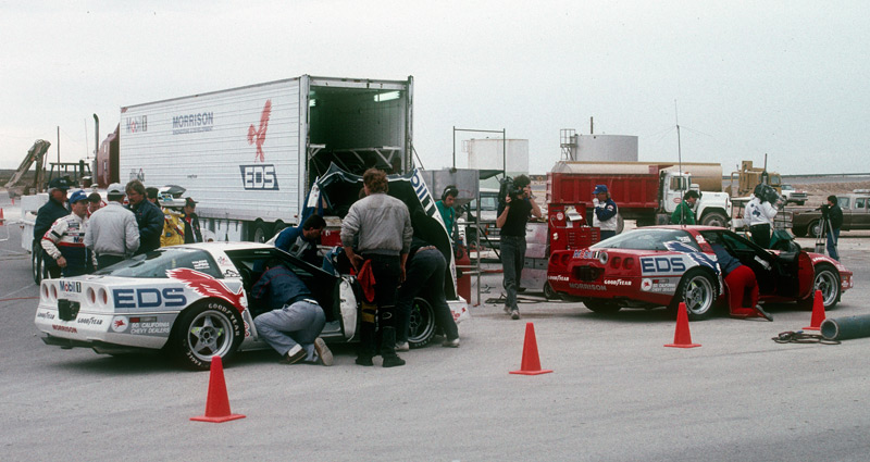 The working pit set-up by Morrison Development for the WRR cars. The ZR-1 could run about 80-min, before needing fuel. Image: Author.